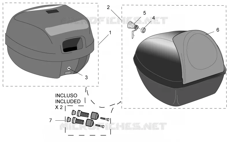 Acc. - Top cases II Aprilia APRILIA-SCOOTER 125 SPORT-CITY 2005  Sport City E2