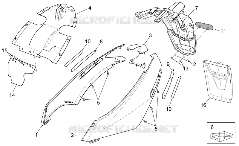 Carrosserie posterieure II Aprilia APRILIA-SCOOTER 200 SPORT-CITY 2006  Sport City E2
