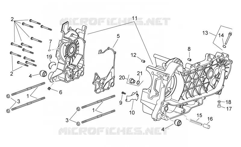 Carter moteur Aprilia APRILIA-SCOOTER 125 SPORT-CITY 2005  Sport City E2