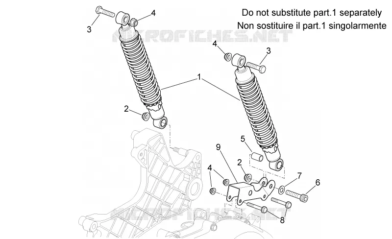 Suspension arriere Aprilia APRILIA-SCOOTER 200 SPORT-CITY 2005  Sport City E2