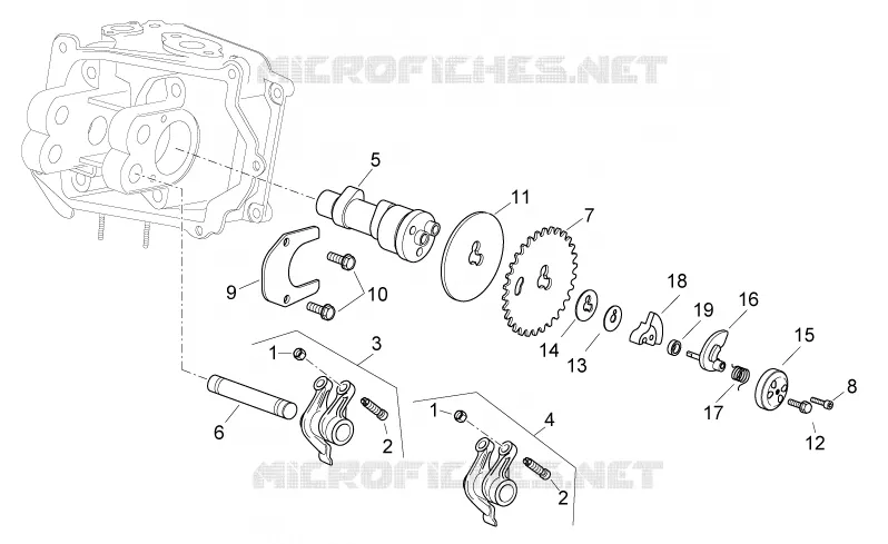 Arbre à cames Aprilia APRILIA-SCOOTER 200 SPORT-CITY 2010  Sport City Cube carb E3