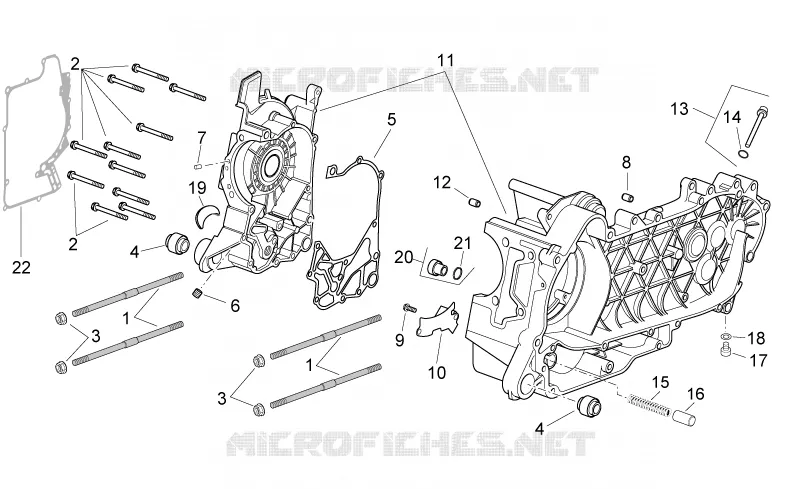 Carter moteur Aprilia APRILIA-SCOOTER 200 SPORT-CITY 2008  Sport City Cube carb E3