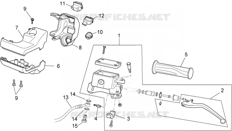 Commandes gche Aprilia APRILIA-SCOOTER 200 SPORT-CITY 2008  Sport City Cube carb E3