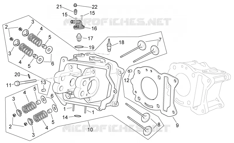Culasse Aprilia APRILIA-SCOOTER 125 SPORT-CITY 2009  Sport City Cube carb E3