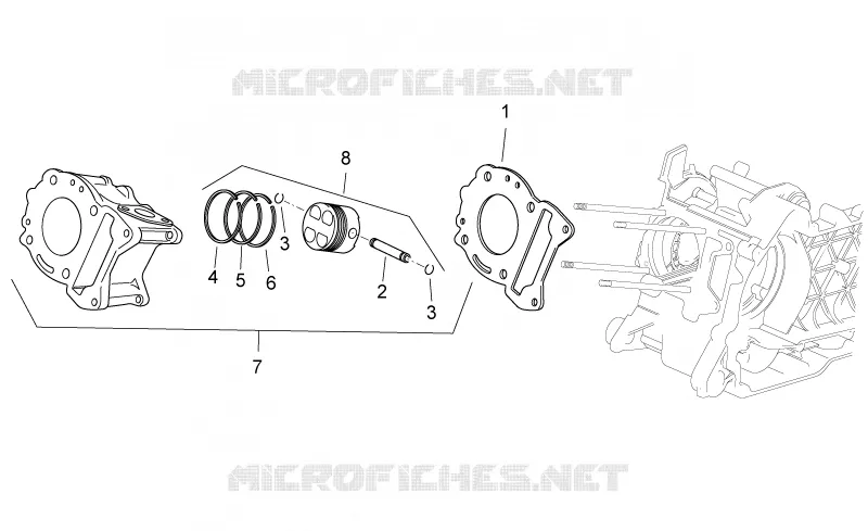 Cylindre Aprilia APRILIA-SCOOTER 125 SPORT-CITY 2008  Sport City Cube carb E3
