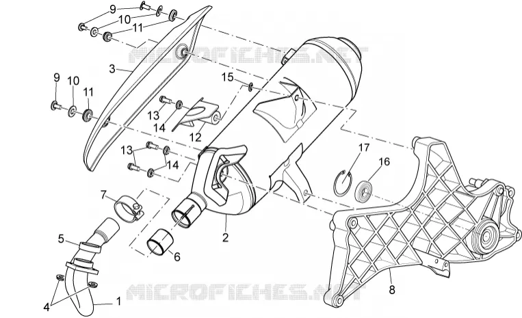 Groupe d’echappement Aprilia APRILIA-SCOOTER 125 SPORT-CITY 2009  Sport City Cube carb E3