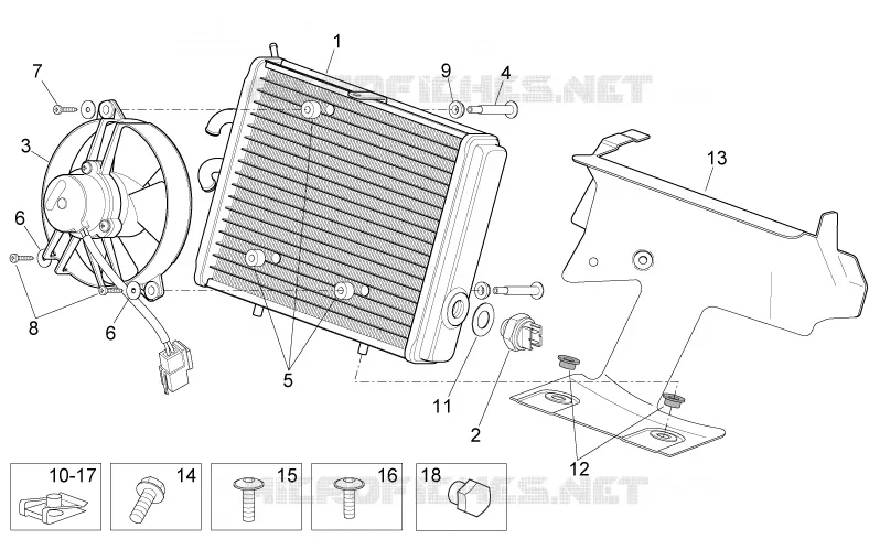 Radiateur Aprilia APRILIA-SCOOTER 125 SPORT-CITY 2008  Sport City Cube carb E3