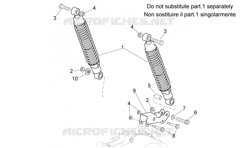 Suspension arriere Aprilia APRILIA-SCOOTER 200 SPORT-CITY 2009  Sport City Cube carb E3