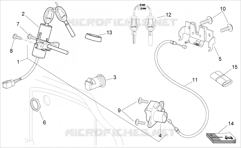 Kit serrure Aprilia APRILIA-SCOOTER 250 SPORT-CITY 2008  Sport City Cube IE E3