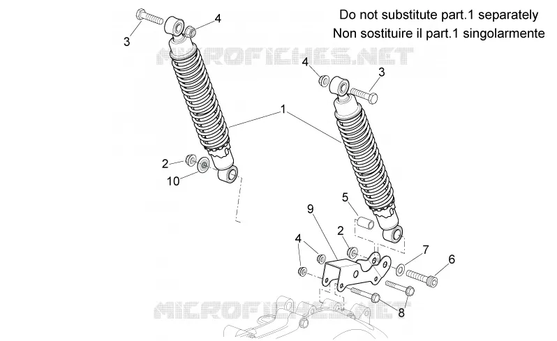 Suspension arriere Aprilia APRILIA-SCOOTER 300 SPORT-CITY 2010  Sport City Cube IE E3