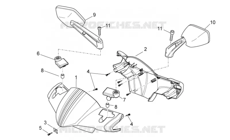 Carrosserie av. II Aprilia APRILIA-SCOOTER 125 SPORT-CITY 2009  Sport City ONE 4T E3