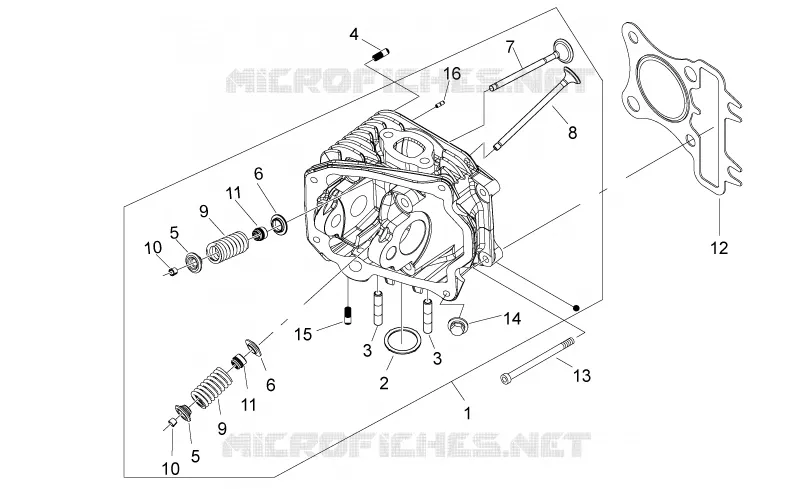 Culasse Aprilia APRILIA-SCOOTER 125 SPORT-CITY 2008  Sport City ONE 4T E3