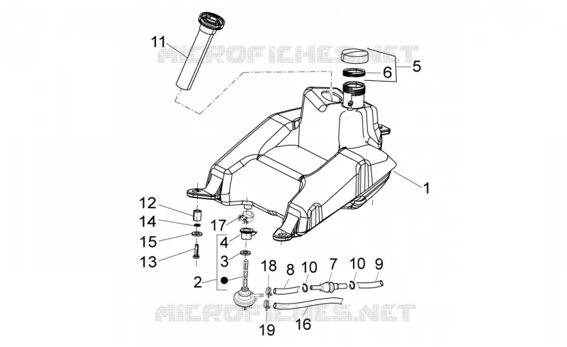 Réservoir essence Aprilia APRILIA-SCOOTER 125 SPORT-CITY 2010  Sport City ONE 4T E3