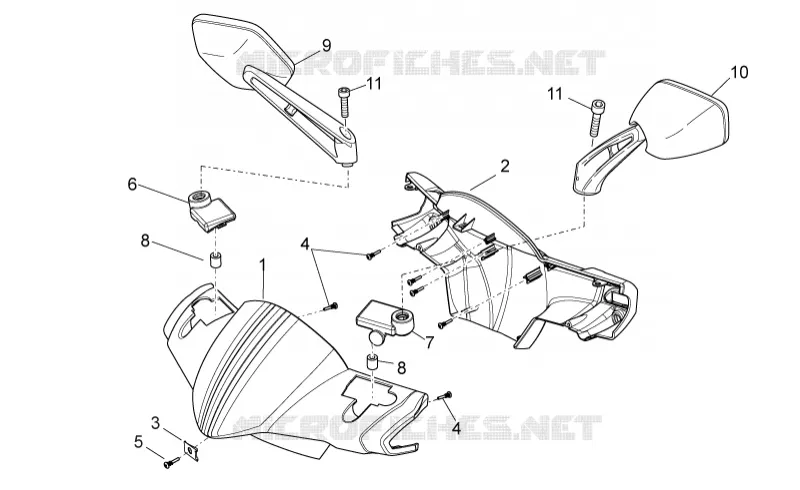 Carrosserie av. II Aprilia APRILIA-SCOOTER 50 SPORT-CITY 2008  Sport City ONE 2T 2V E3