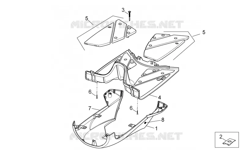Carrosserie centrale II Aprilia APRILIA-SCOOTER 50 SPORT-CITY 2011  Sport City ONE 2T 2V E3
