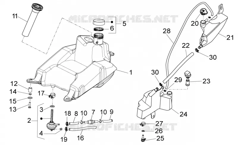 Réservoir essence Aprilia APRILIA-SCOOTER 50 SPORT-CITY 2011  Sport City ONE 2T 2V E3