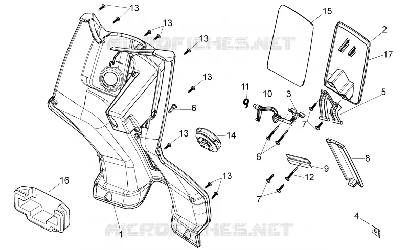 Carrosserie centrale I Aprilia APRILIA-SCOOTER 50 SPORT-CITY 2010  Sport City ONE 4T 2V E2