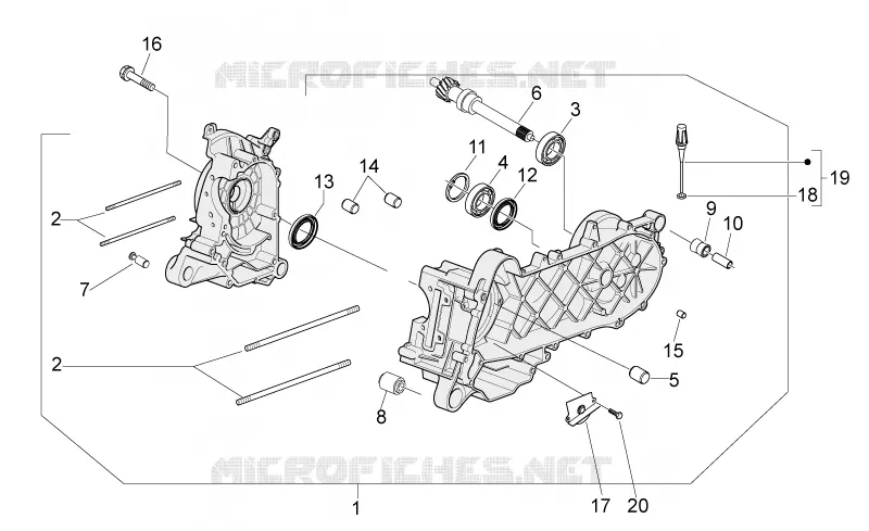 Carter moteur Aprilia APRILIA-SCOOTER 50 SPORT-CITY 2010  Sport City ONE 4T 2V E2