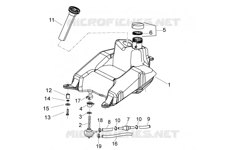 Réservoir essence Aprilia APRILIA-SCOOTER 50 SPORT-CITY 2008  Sport City ONE 4T 2V E2