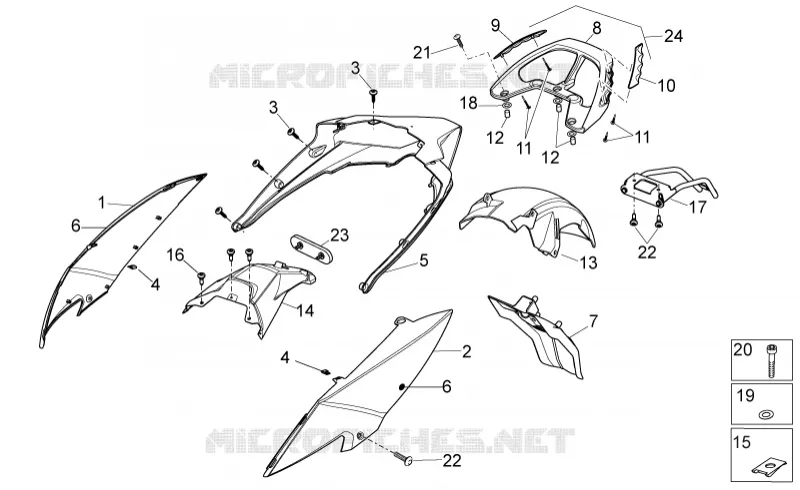 Carrosserie posterieure Aprilia APRILIA-SCOOTER 50 SPORT-CITY 2011  Sport City ONE 4T 4V