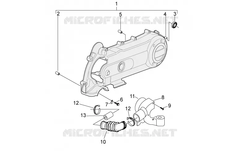 Couvercle variateur Aprilia APRILIA-SCOOTER 50 SPORT-CITY 2011  Sport City ONE 4T 4V