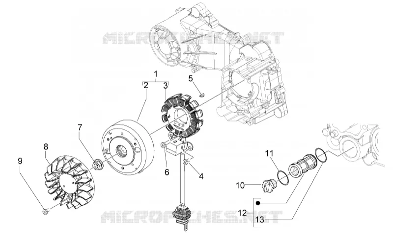 Volant magnétique Aprilia APRILIA-SCOOTER 50 SPORT-CITY 2011  Sport City ONE 4T 4V