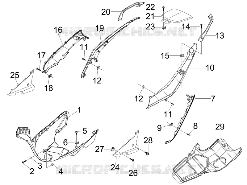 Couvertures laterales - Spoiler Aprilia APRILIA-SCOOTER 300 SR 2012  SR MAX