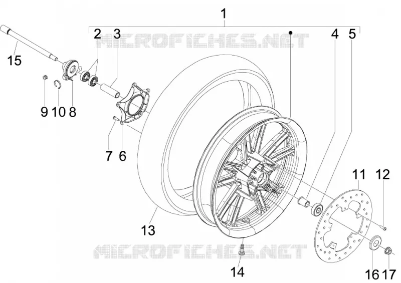 Roue avant Aprilia APRILIA-SCOOTER 300 SR 2013  SR MAX