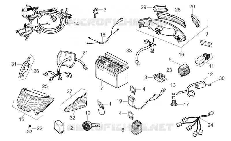Circuit electrique Aprilia APRILIA-SCOOTER 50 SR 1995  SR AIR (Horizontal cylinder)