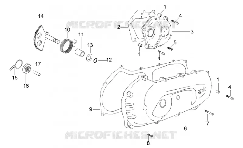 Couvercles - kick de demarrage Aprilia APRILIA-SCOOTER 50 SR 1996  SR AIR (Horizontal cylinder)
