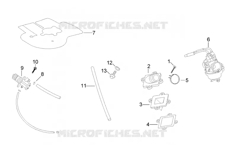 Groupe carburateur - pompe a huile Aprilia APRILIA-SCOOTER 50 SR 1995  SR AIR (Horizontal cylinder)