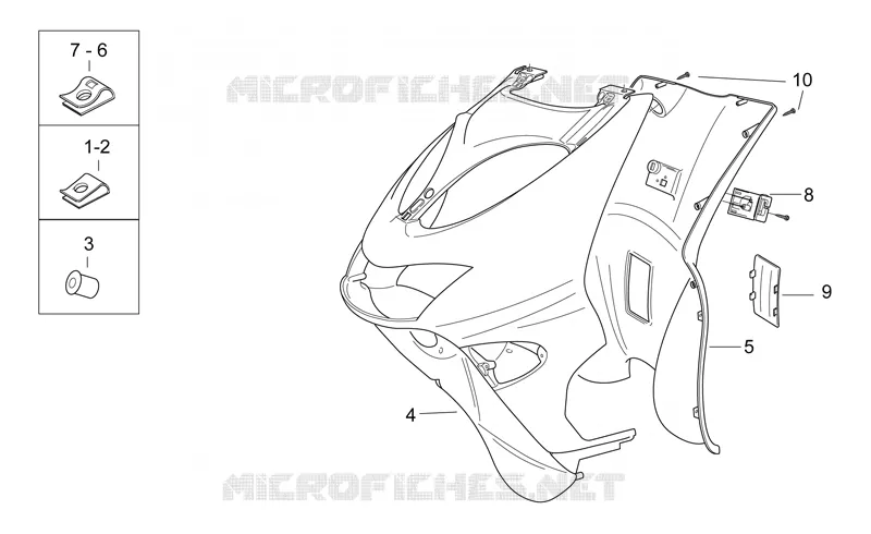 Carrosserie av. III Aprilia APRILIA-SCOOTER 50 SR 2001  SR AIR