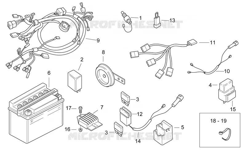 Circuit electrique Aprilia APRILIA-SCOOTER 50 SR 1999  SR AIR