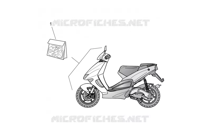Décal série carrosserie av. Aprilia APRILIA-SCOOTER 50 SR 1998  SR AIR
