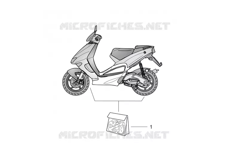 Décal série carrosserie cent. Aprilia APRILIA-SCOOTER 50 SR 1997  SR AIR