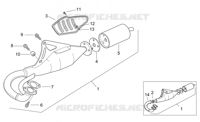 Pot silencieux aligné Aprilia APRILIA-SCOOTER 50 SR 2000  SR AIR