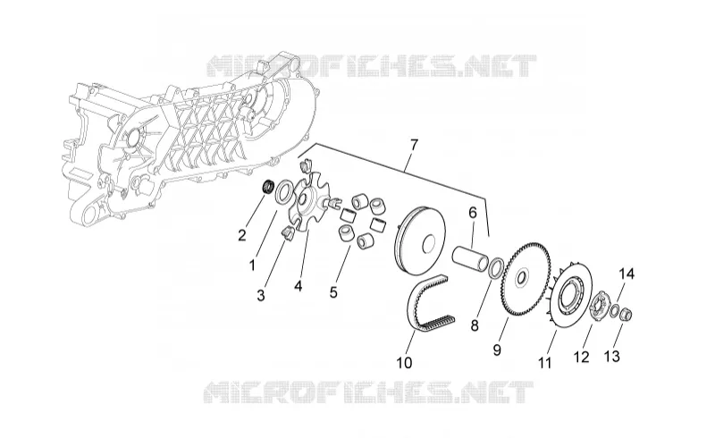 Variateur Aprilia APRILIA-SCOOTER 50 SR 2014  SR carb.