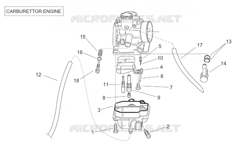Carburateur II Aprilia APRILIA-SCOOTER 50 SR 2001  SR H2O (Ditech+Carb.)