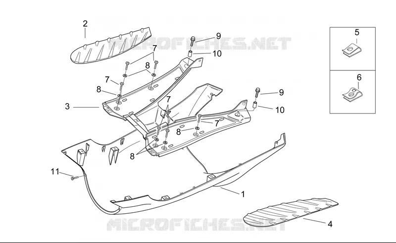 Carrosserie centrale II Aprilia APRILIA-SCOOTER 50 SR 2000  SR H2O (Ditech+Carb.)