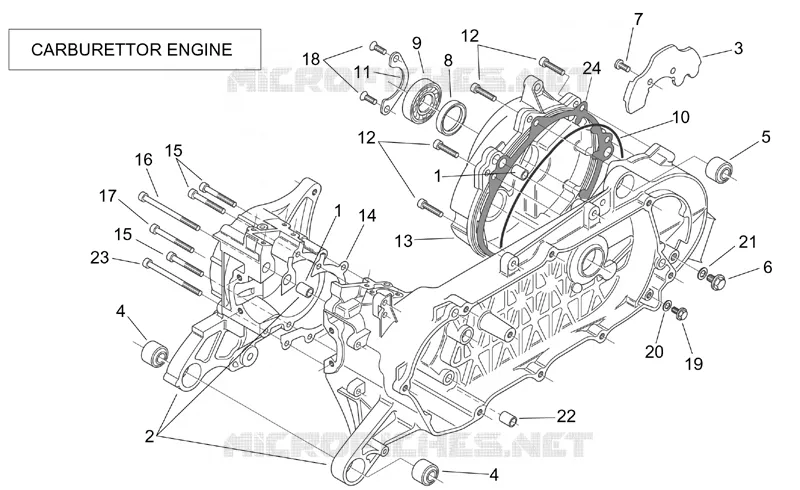 Carter (Carburateur) Aprilia APRILIA-SCOOTER 50 SR 2000  SR H2O (Ditech+Carb.)