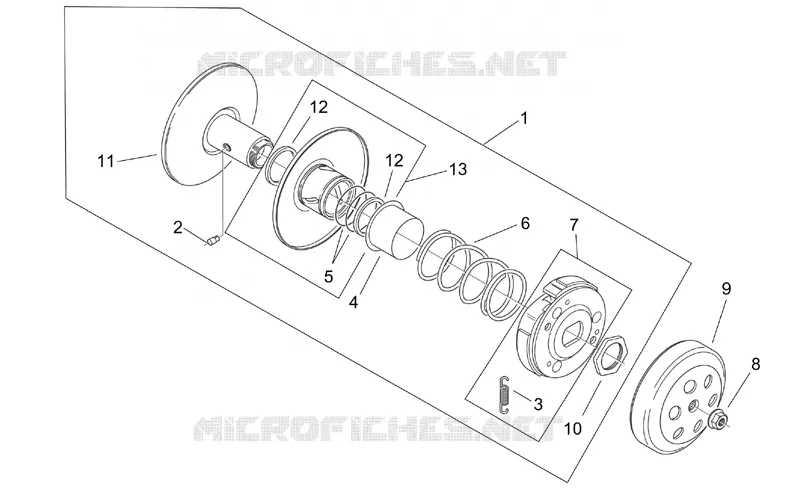 Embrayage Adler Aprilia APRILIA-SCOOTER 50 SR 2001  SR H2O (Ditech+Carb.)