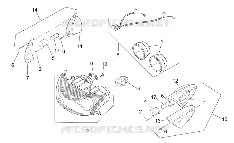 Feux avant Aprilia APRILIA-SCOOTER 50 SR 2000  SR H2O (Ditech+Carb.)