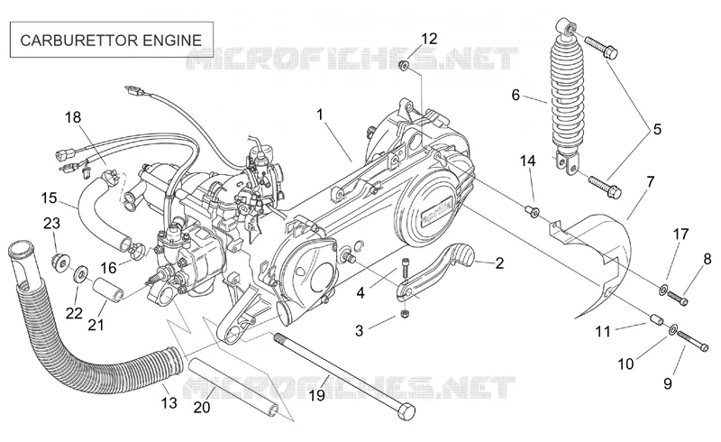 Moteur (Carburateur) Aprilia APRILIA-SCOOTER 50 SR 2003  SR H2O (Ditech+Carb.)