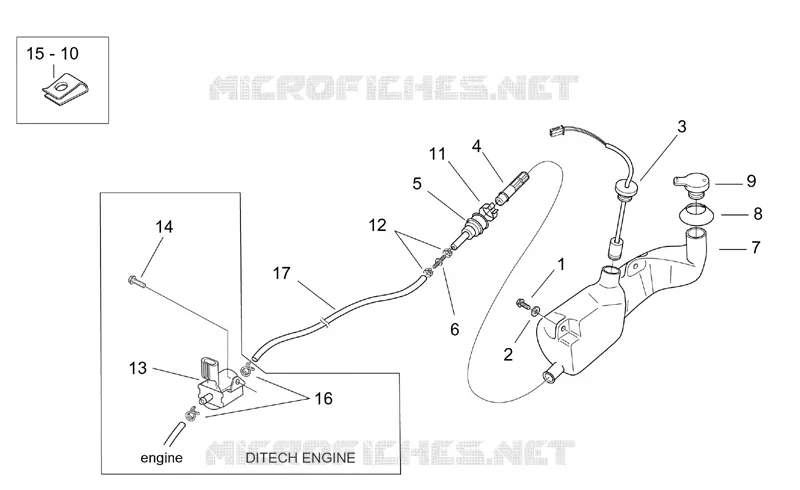 Réservoir  huile Aprilia APRILIA-SCOOTER 50 SR 2004  SR H2O (Ditech+Carb.)
