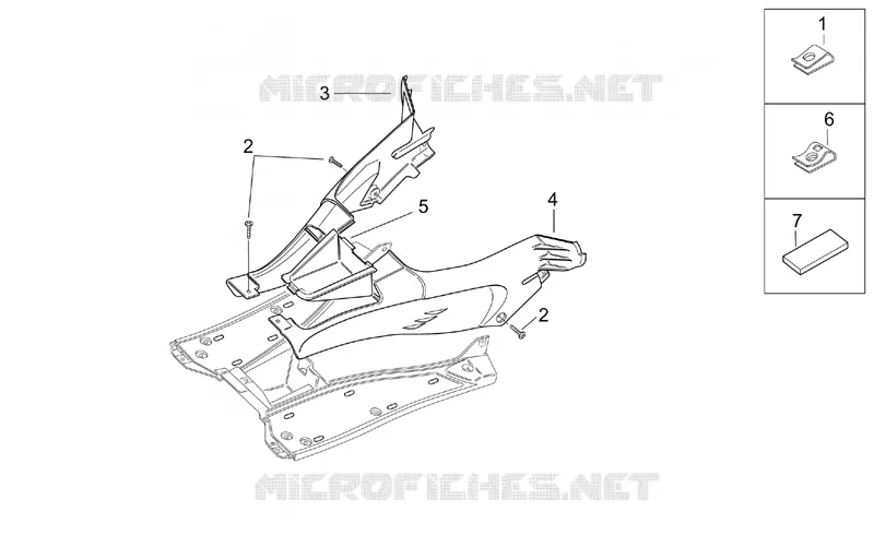Carrosserie centrale I Aprilia APRILIA-SCOOTER 50 SR 2004  SR H2O (Ditech E2)