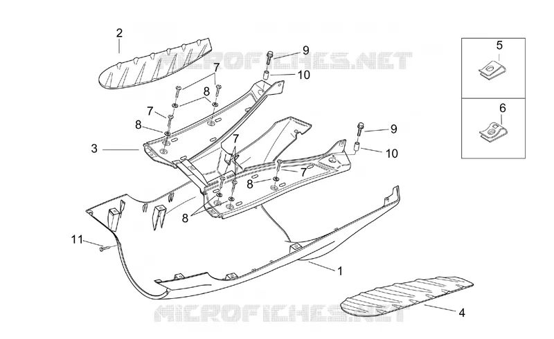 Carrosserie centrale II Aprilia APRILIA-SCOOTER 50 SR 2003  SR H2O (Ditech E2)
