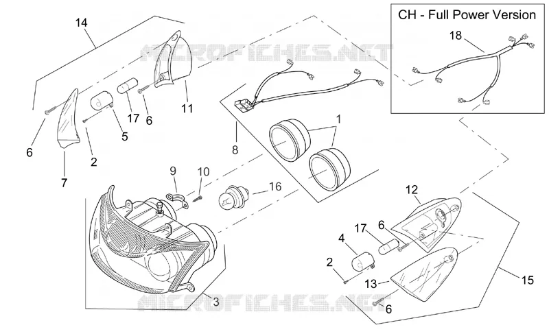 Feux avant Aprilia APRILIA-SCOOTER 50 SR 2003  SR H2O (Ditech E2)