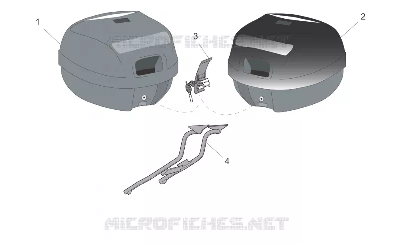 Acc. - Top cases, valises lat Aprilia APRILIA-SCOOTER 50 SR 2010  SR H2O (IE+Carb.)