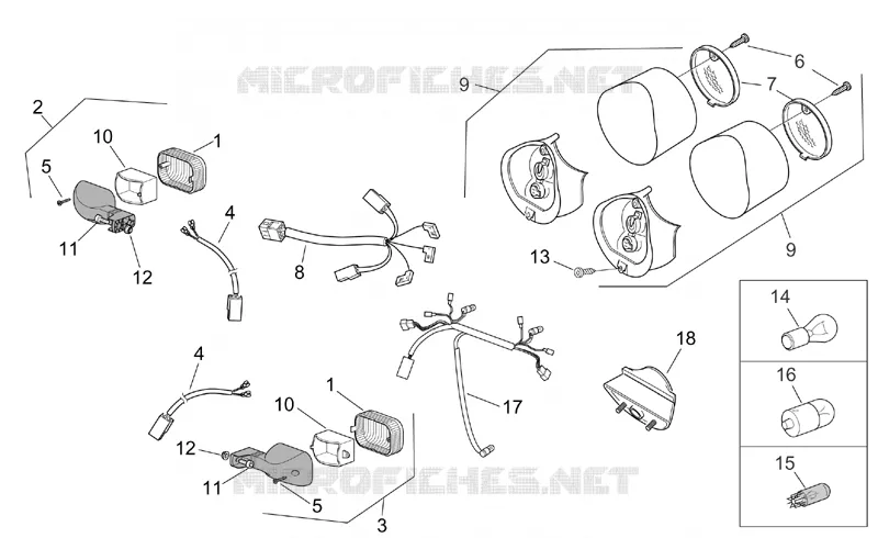 Feux arriere Aprilia APRILIA-SCOOTER 50 SR 2012  SR H2O (IE+Carb.)