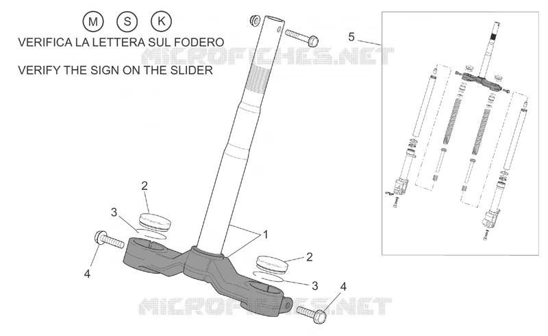 Fourche I Aprilia APRILIA-SCOOTER 50 SR 2010  SR H2O (IE+Carb.)
